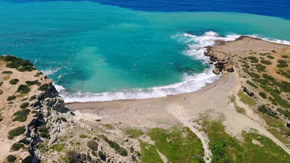 Deserted Beach with Crystal Clear Water on Shores of Mediterranean Sea