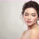 Sexy Woman with Evening Mua and Open Shoulders Looking To Camera - VideoHive Item for Sale