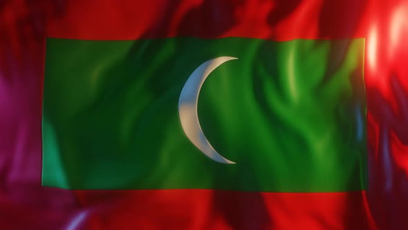 Maldives Flag with Edge Bump