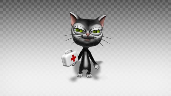 Cartoon Kitty Cat - Show Medicine