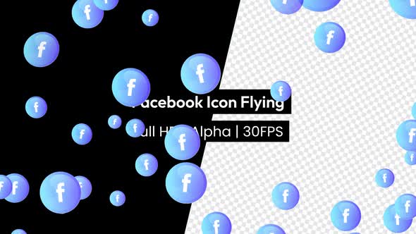 Facebook Icon Logo Flying with Alpha