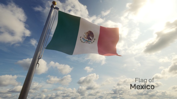 Mexico Flag / Mexican Flag on a Flagpole
