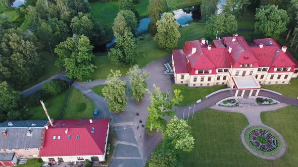 Dikli Palace and Park. Old Manor at City Valmiera, Latvia.