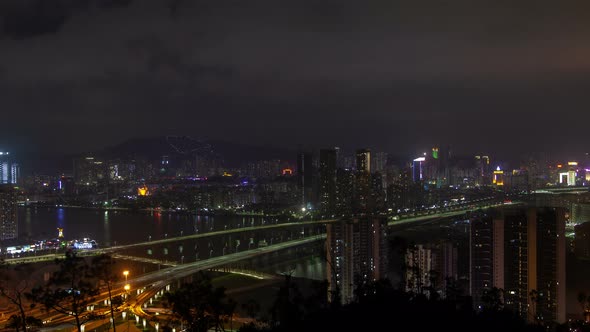 Macau – Zhuhai Border Earial Cityscape