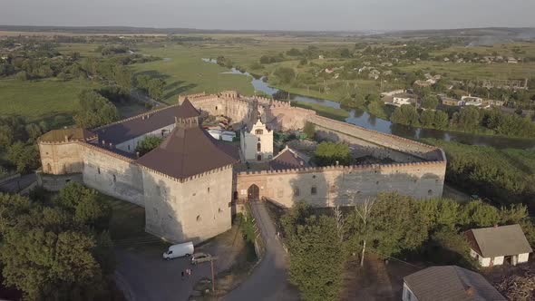 Ruined Medzhybizh Castle Situated at Southern Bug Rivers, Ukraine