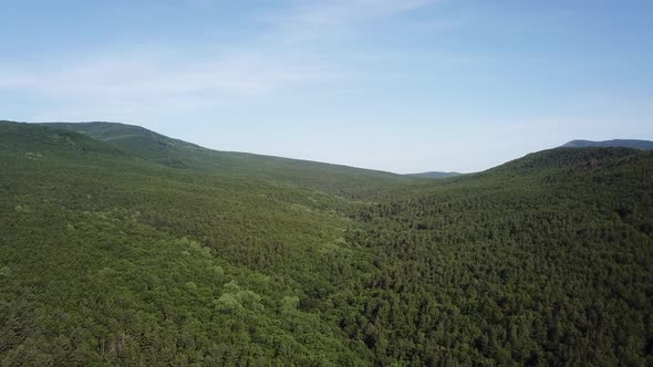 Aerial Nature View of Caucasus Mountain at Sunny Morning