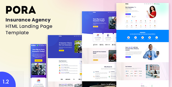 Pora - Insurance Agency HTML Landing Page Template