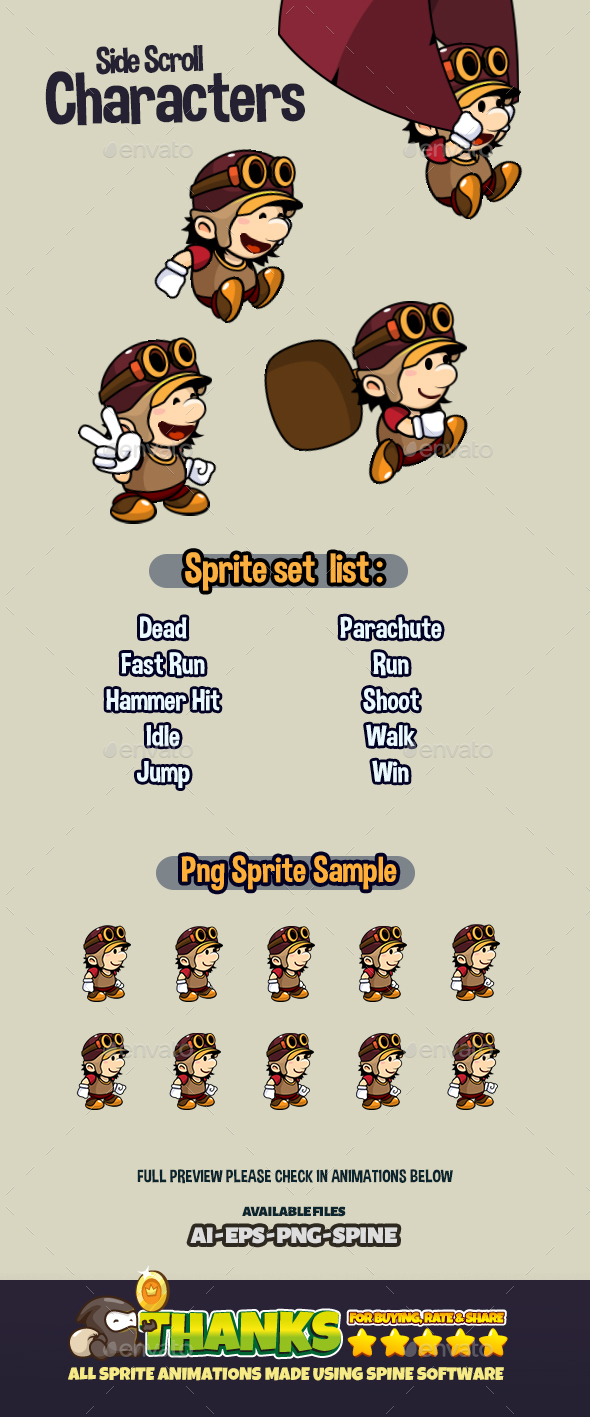 Game Sprites & Sheet Templates from GraphicRiver