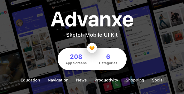 Advanxe - Sketch Mobile UI Kit