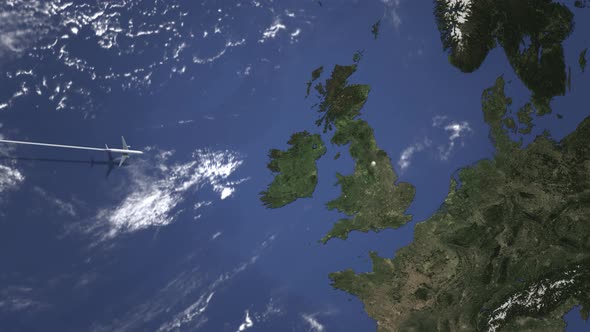 Airplane Flying To Leeds United Kingdom alt