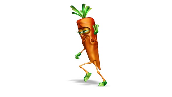 Happy Carrot  Looped Dance on White Background alt