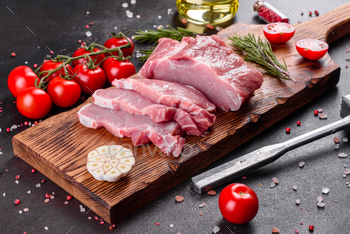 Raw fresh marbled meat Steak on a dark background / Photodune, Misc
