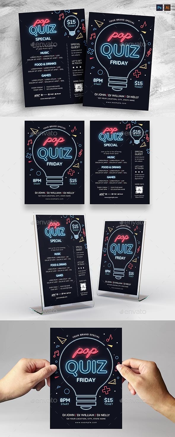 Pop Quiz Night Flyer Template