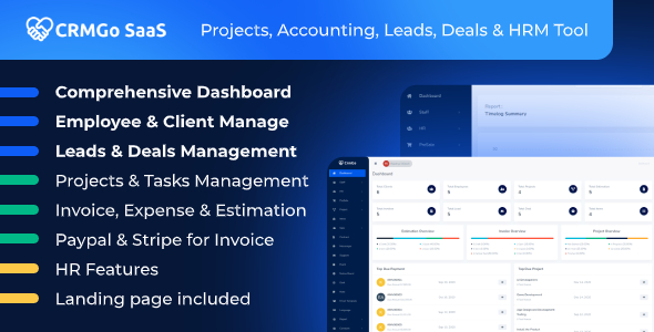 CRMGo SaaS - Projects, Accounting, Leads, Deals & HRM Tool