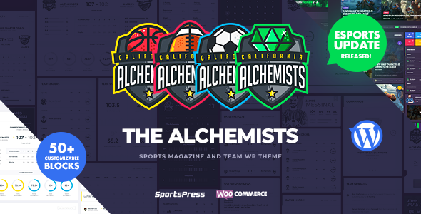 Alchemicy - Klub sportowy i wiadomości WordPress Theme