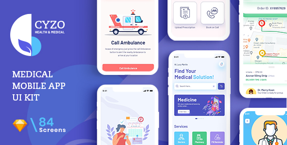 CYZO | Medical App UI Kit for Sketch