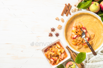 Apple pie with ingredients for cooking top view / Photodune, Misc