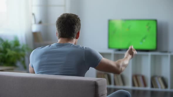 Football Supporter Actively Cheering His Favourite Team, Disappointed With Game