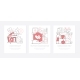 Help and Support  Three Banners in Lines Design - GraphicRiver Item for Sale