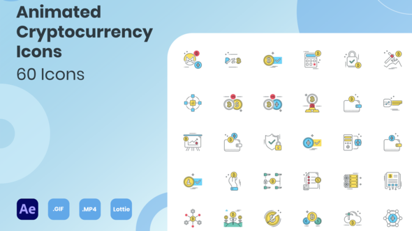 Animated Cryptocurrency Icons Set
