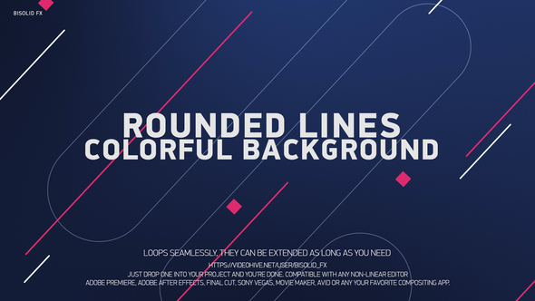 Abstract Rounded Lines Colorful Background