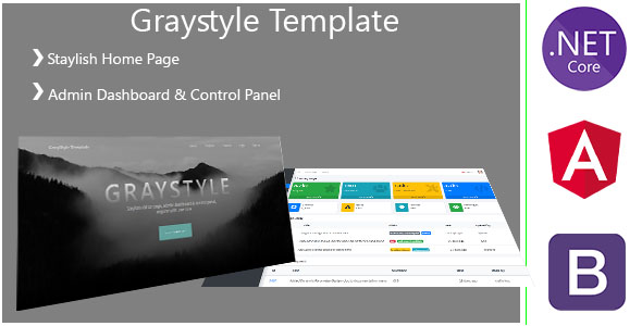 GraystyleST - Angular 10 & Above / .Net Core / Startup Template, Admin Panel & Stylish Home