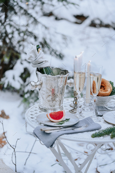 Romantic dinner in the winter forest / Photodune, Misc