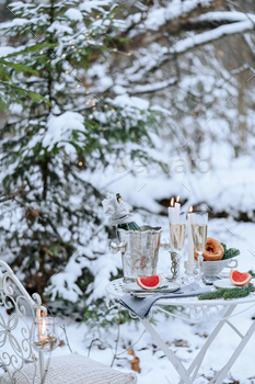 Romantic dinner in the winter forest. / Photodune, Misc