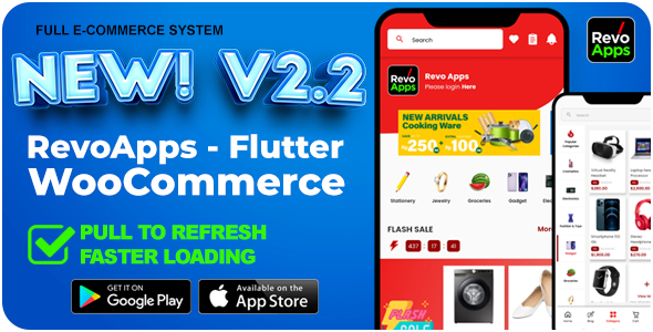 Revo Apps Woocommerce - Flutter E-Commerce Full App Android iOS