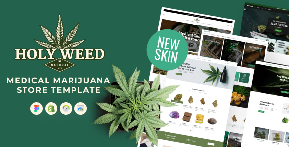 Holy Weed - Medical Marijuana Shopify Store Template for Cannabis Oil and Drug Shop