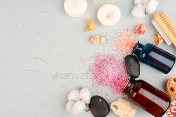 Beautiful composition with cosmetic bottles and spa decorations / Photodune, Misc