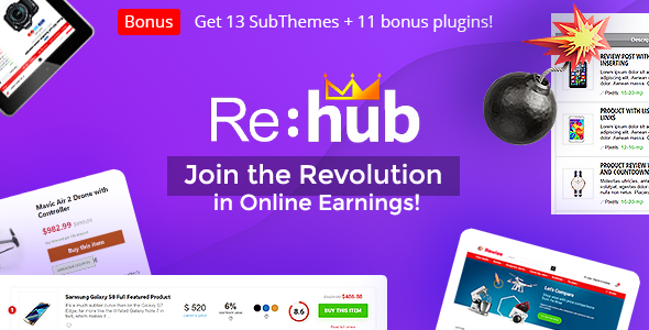 REHub - Porównanie cen, rynek wielu dostawców, marketing afiliacyjny, motyw społeczności