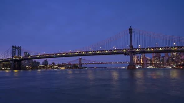 Manhattan and Brooklyn bridge night to day time lapse