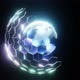 HD Digital planet. Blue glowing hexagonal mesh - VideoHive Item for Sale