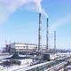 Aerial view of old thermoelectric plant with big chimneys in a rural landscape - VideoHive Item for Sale