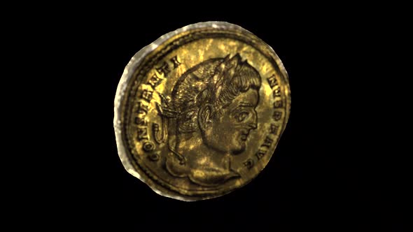 Roman Gold Coin Emperor Constantine Profile