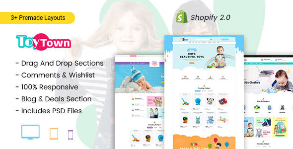 Toytown - sklep z odzieżą i zabawkami dla dzieci Shopify Theme