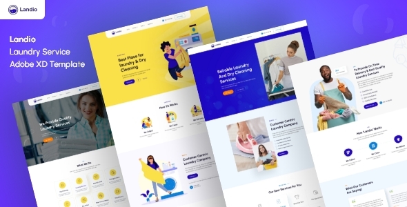 Landio- Laundry Services Adobe XD Template