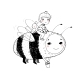 Little Boy Prince Flying on a Bee - GraphicRiver Item for Sale