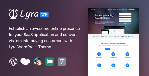 Lyra - WordPress SaaS App Landing Page