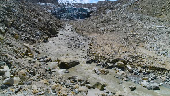 River Ganges Origin Gaumukh Gangotri Glacier India