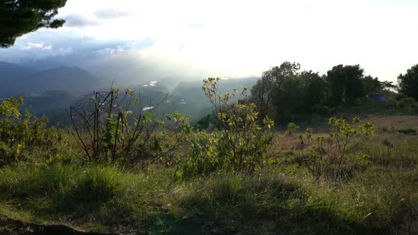 Landscape of Mountains and Mist Located at Panama Baru Volcano