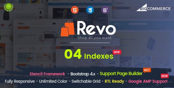 Revo - uniwersalny szablon reagujący na BigCommerce i gotowy na Google AMP