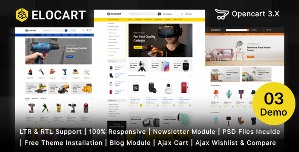 Elocart - Electronics & Tools & Furniture Store3 Responsive Theme