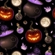 Seamless Pattern with Carved Pumpkins with Lights - GraphicRiver Item for Sale