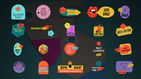Sticker Sale Titles || After Effects