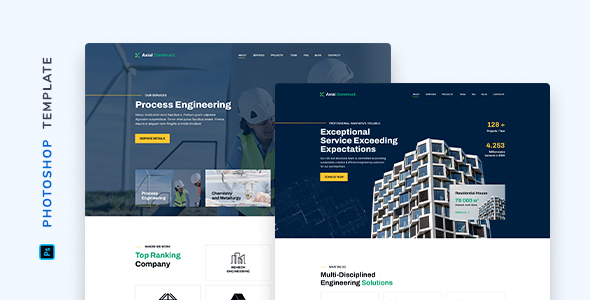 Axial – Construction Company Template for Photoshop