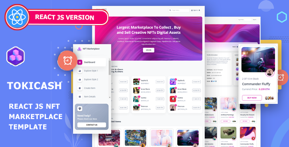 Tokicash - React NFT Marketplace Template