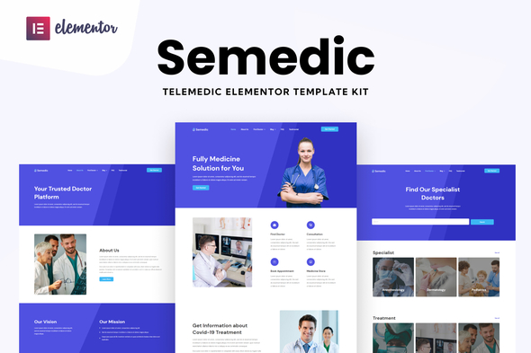 Semedic - Doctor Telehealth Elementor Template Kit