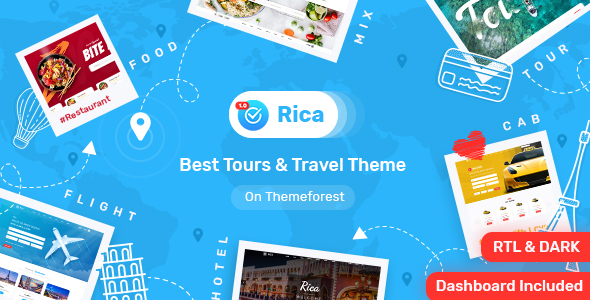 Rica – Travel , Tours ,  Food Delivery,  Hotels & Restaurants Site Template + Admin Html Included
